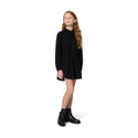Black Chevron Collared Flowy Dress
