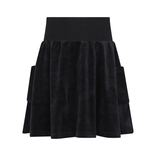 Black Velour Pocket Skirt