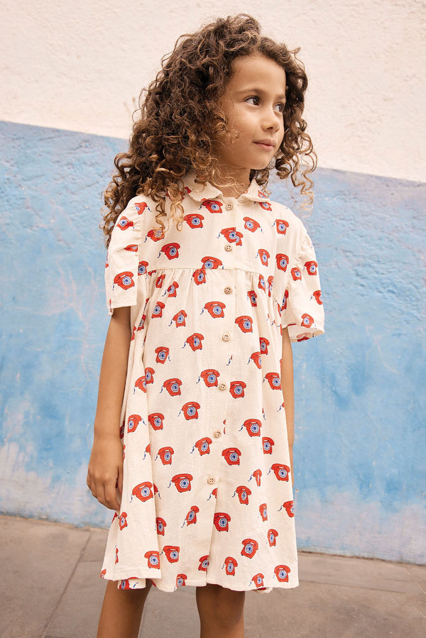 White and Red Phone Lulu Dress