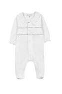 White with Gold Scallop Cotton Footie