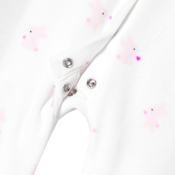 White and Pink Noelie Bunny Footie