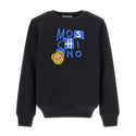 Black Stacked Logo Bear Crewneck