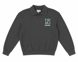 Charcoal Grey Jersey Polo Top