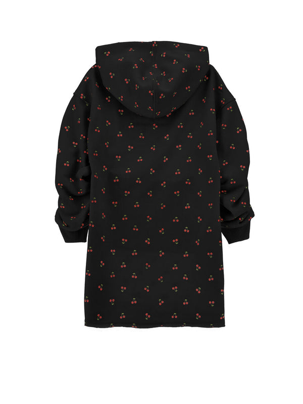 Black Cherry Hooded Sweatshirt Dress