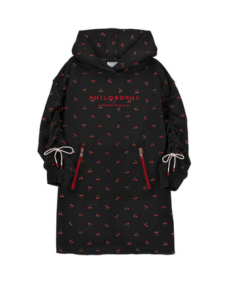 Black Cherry Hooded Sweatshirt Dress