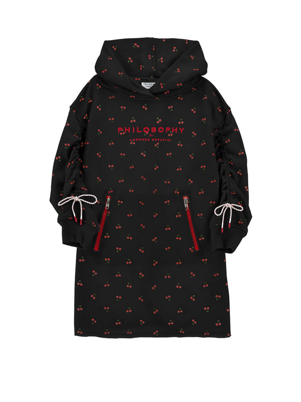 Black Cherry Hooded Sweatshirt Dress