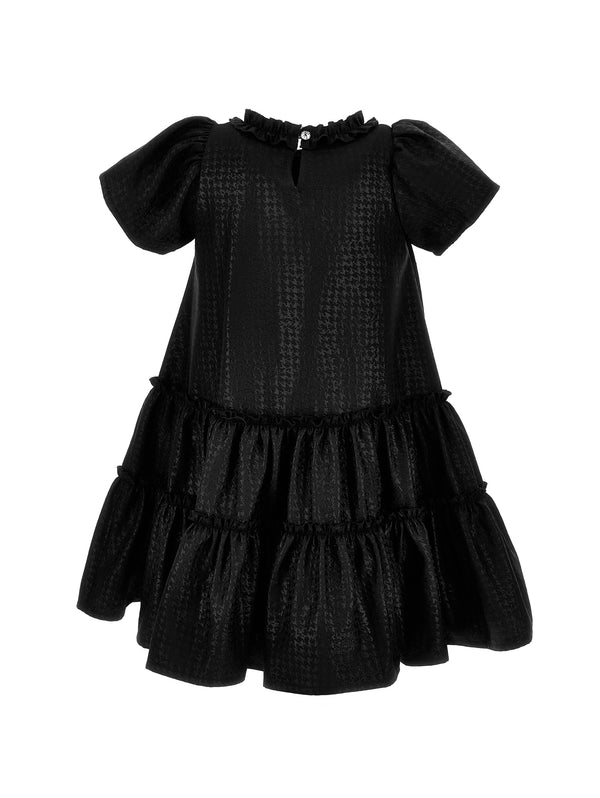 Black Jacquard Houndstooth Dress