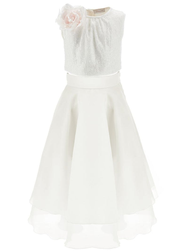 Ivory Organza Flower Detail Skirt Outfit