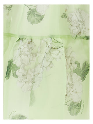 Green Garden Tiered Organza Dress