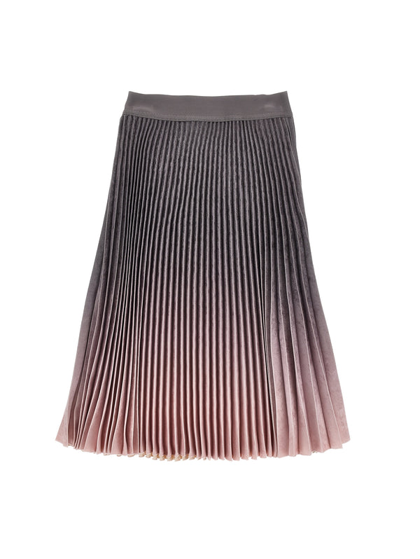 Anthracite and Powder Pink Pleated Skirt