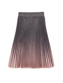 Anthracite and Powder Pink Pleated Skirt