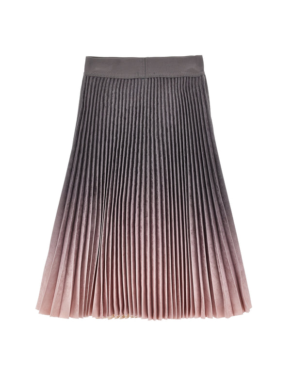 Anthracite and Powder Pink Pleated Skirt