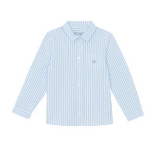 Blue and White Big Boys Striped Shirt