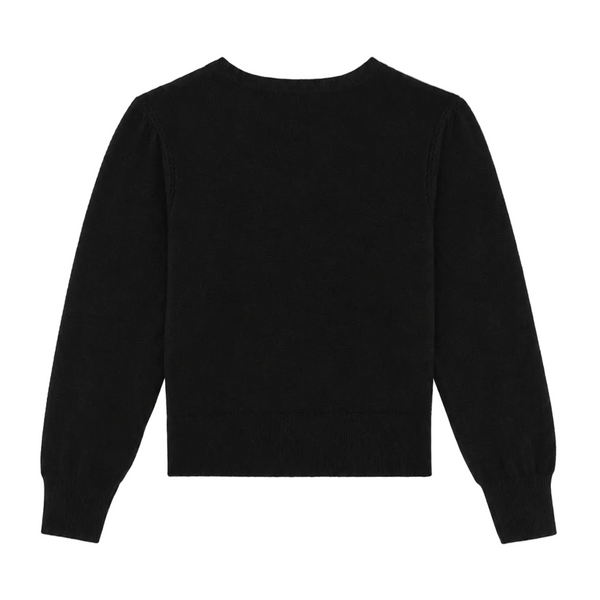 Black Velvet Bow Cardigan