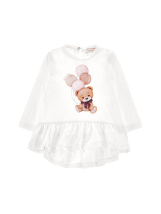 Ivory Teddy Holding Balloons Outfit