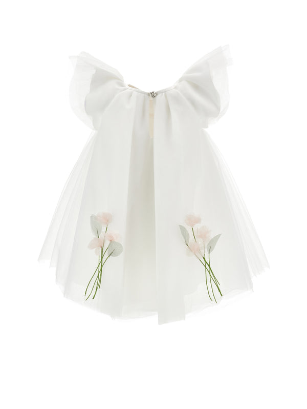 Cream Baby Tulle Flower Dress