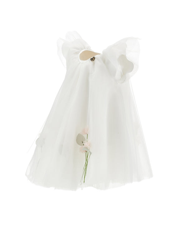 Cream Baby Tulle Flower Dress