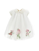 Ivory Antique Rose Embroidered Tulle Dress