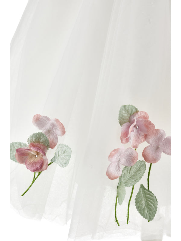 Ivory Antique Rose Embroidered Tulle Dress