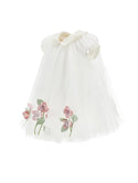 Ivory Antique Rose Embroidered Tulle Dress