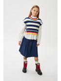 Blue Denim Knee Length Skirt
