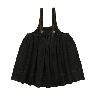 Black Wash Denim Pinafore Dress