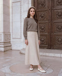 Teen Cream Chevron Skirt