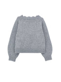 Grey Knit Tulip Applique Sweater