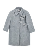 Gray Wool Romantic Rose Coat