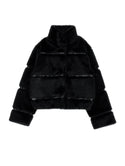 Black Plush Bomber Jacket
