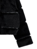 Black Plush Bomber Jacket