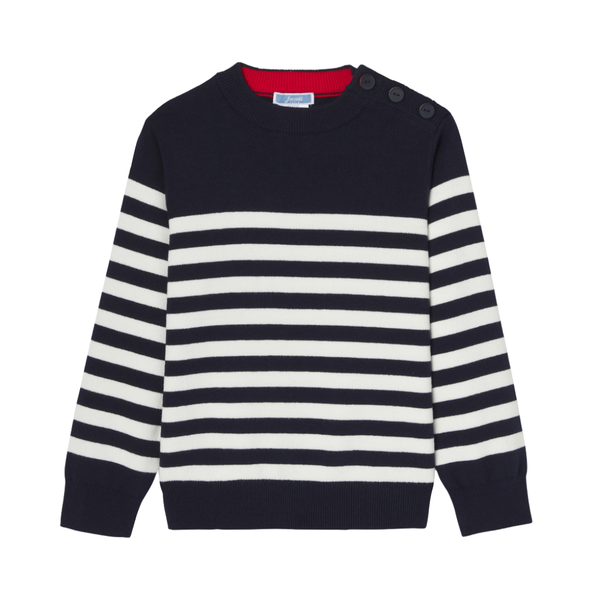 Navy and White Victorian Stripe Sweater