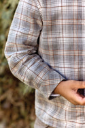 Baby Grey Beige Plaid Shirt
