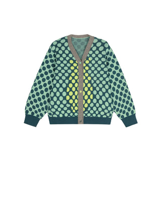 Neon Green Cardigan with Pattern