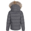 Grey Melange Wool with Fur Down Coat