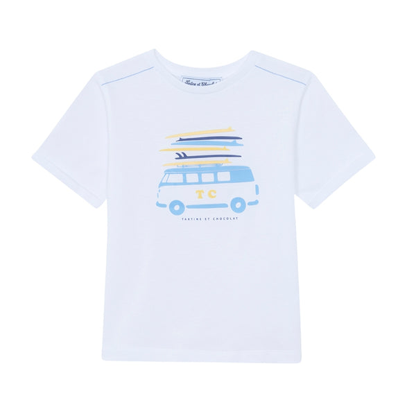 White Surfboard Van Tee