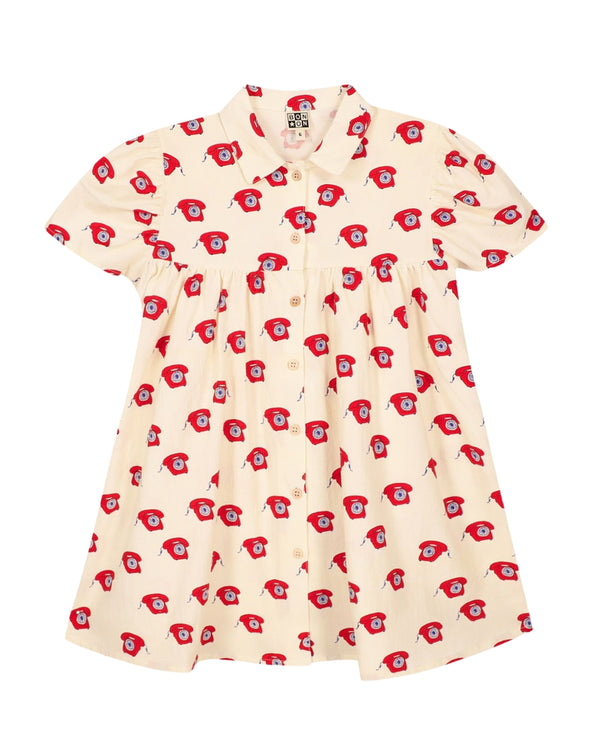 White and Red Phone Lulu Dress