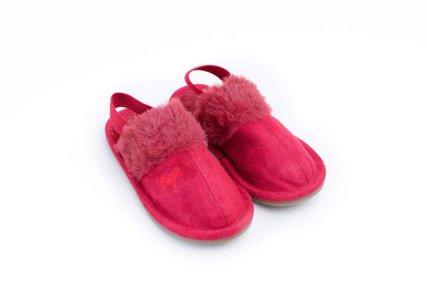 Crimson Plush Hard Sole with Elastic Slipper