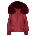 Red Bow Fur Hooded Winter Coat