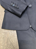 Navy Two Button Faint Design and Top Stitch Suit