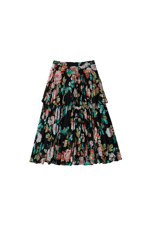 Black Teen Floral Camille Skirt