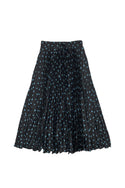Black with Blue Floral Klara Skirt
