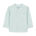 Sage Little Boys Collarless Striped Linen Shirt