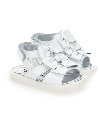 White Patent Leather Bow Sandals