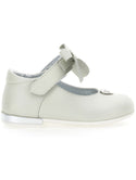 Baby Cream Bow Leather Shoes