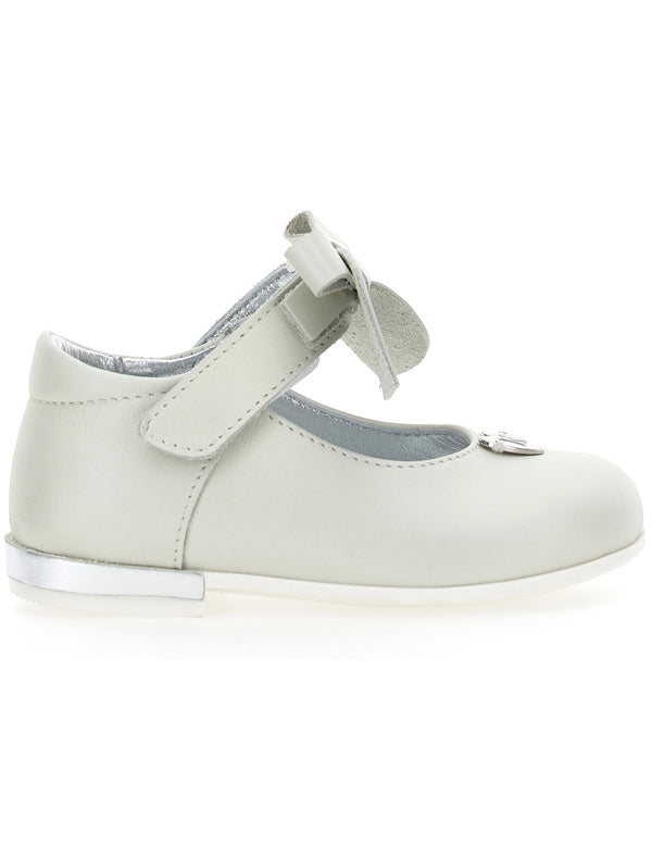 Baby Cream Bow Leather Shoes