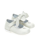 Baby Cream Bow Leather Shoes