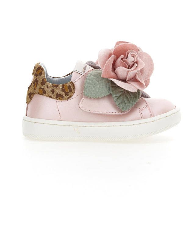 Powder Pink Rose Leather Sneakers