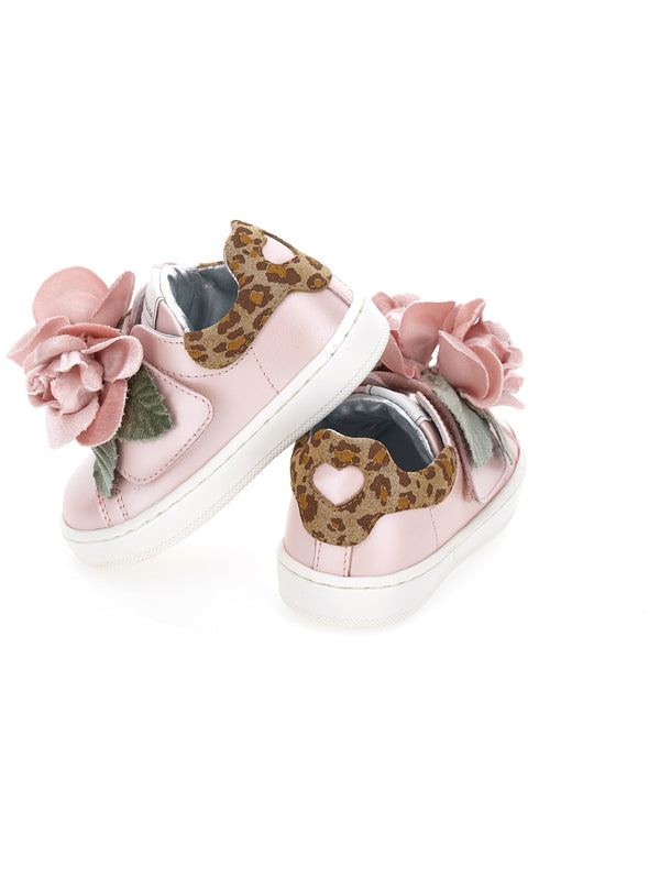 Powder Pink Rose Leather Sneakers