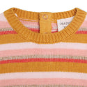 Multicolor Knit Stripe Sweater with Contrast Neck Detail